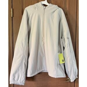 All in Motion Cream Softshell Fleece Jacket Size 5XL PTP 35” Length 33”